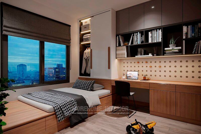 Morehome gợi ý cho bạn mẫu thiết kế phòng ngủ nhỏ 15 m2 hiện đại cho người độc thân