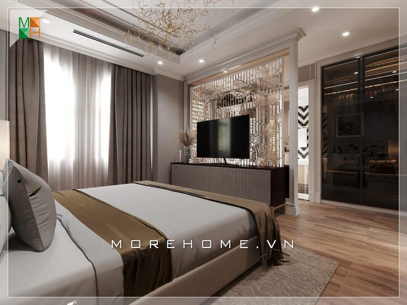 + 15 Hình ảnh phòng ngủ sang trọng trong thiết kế nội thất chung cư 110m2 tại Đà Nẵng